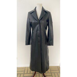 Misdemeanor Vintage Y2K Trench Coat Black Matrix PU